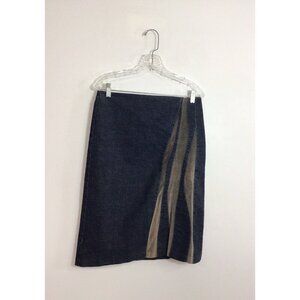 Poleci Jean Skirt Velvet Trim Womens 8